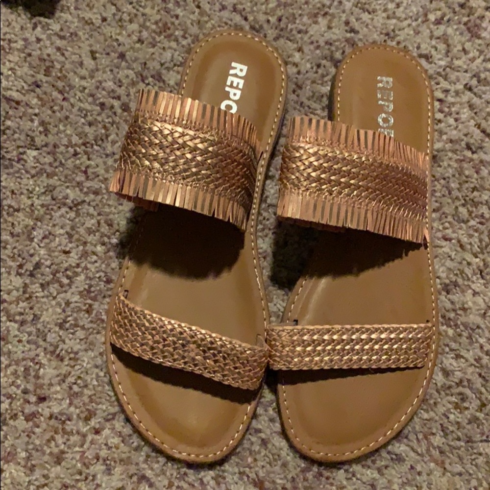 gold sandals